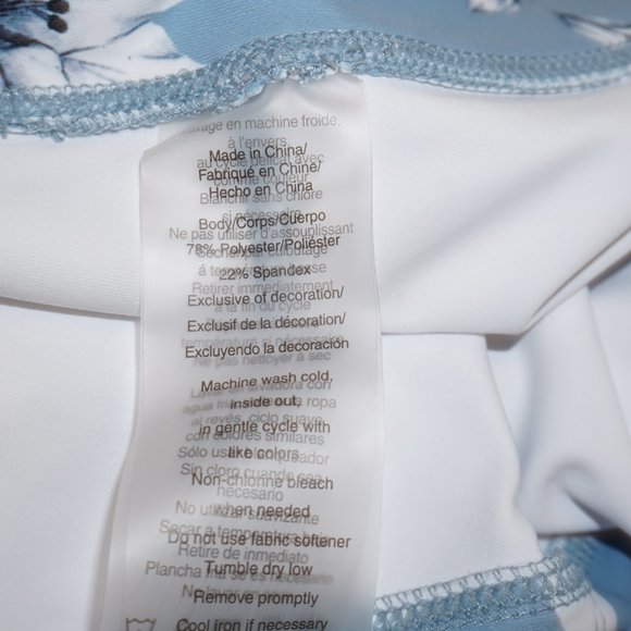 New AVEC LES FILLES Blue Floral Leggings L - Picture 10 of 10